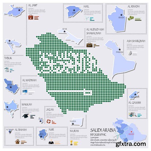 Dot Infographics  Countries, Flag & Map 2 - 23xEPS