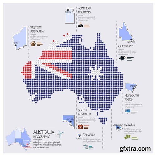 Dot Infographics  Countries, Flag & Map 2 - 23xEPS