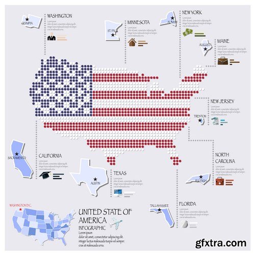 Dot Infographics  Countries, Flag & Map 2 - 23xEPS