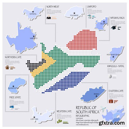 Dot Infographics  Countries, Flag & Map 2 - 23xEPS