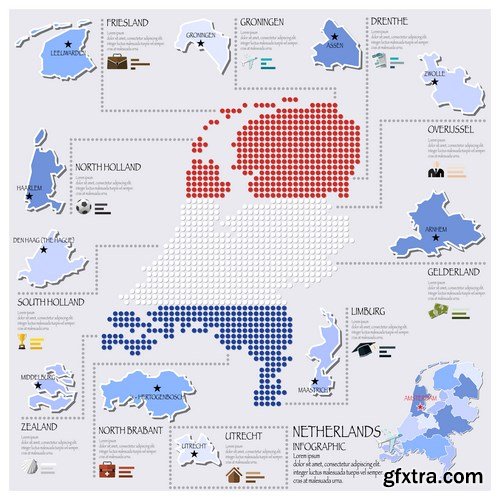 Dot Infographics  Countries, Flag & Map 2 - 23xEPS