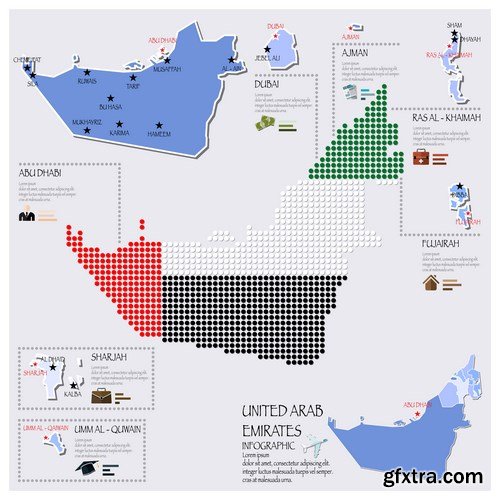 Dot Infographics  Countries, Flag & Map 2 - 23xEPS