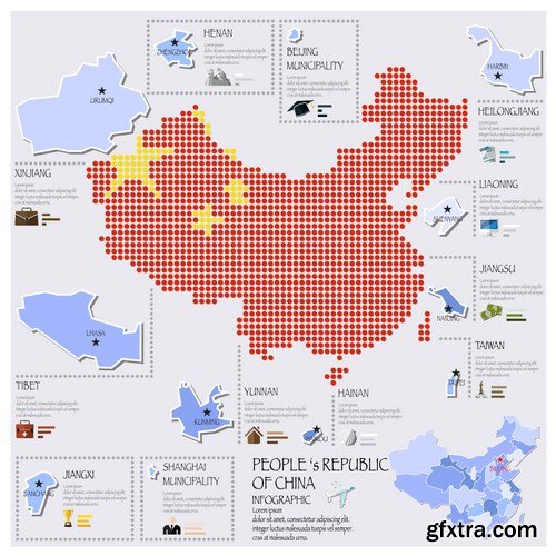 Dot Infographics  Countries, Flag & Map 2 - 23xEPS