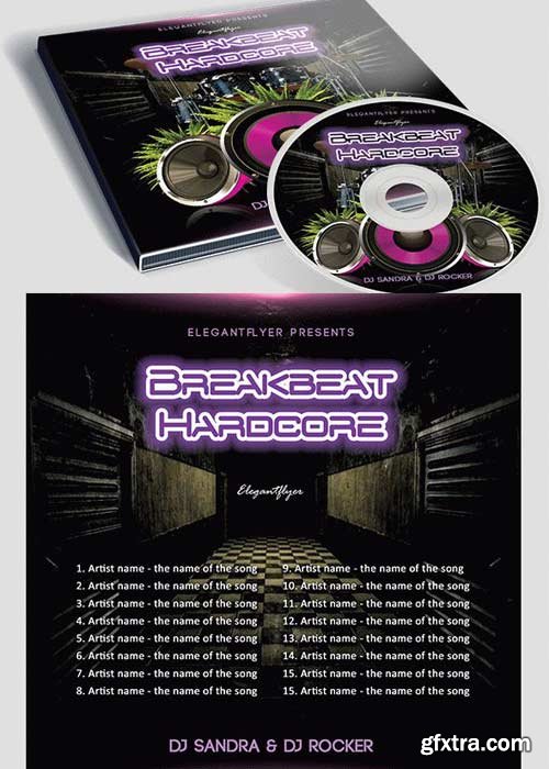 Breakbeat Hardcore Premium CD&DVD cover PSD Template