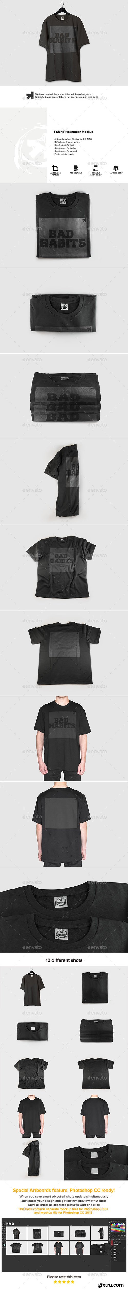 Graphicriver Black T-Shirt Presentation Mockup 16726206