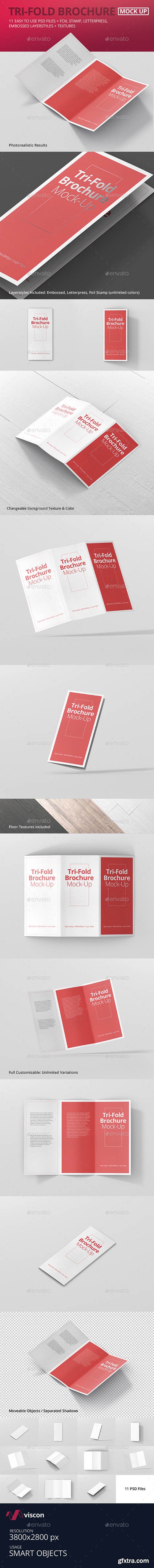 Graphicriver DL Tri-Fold Brochure Mock-Up 16302072