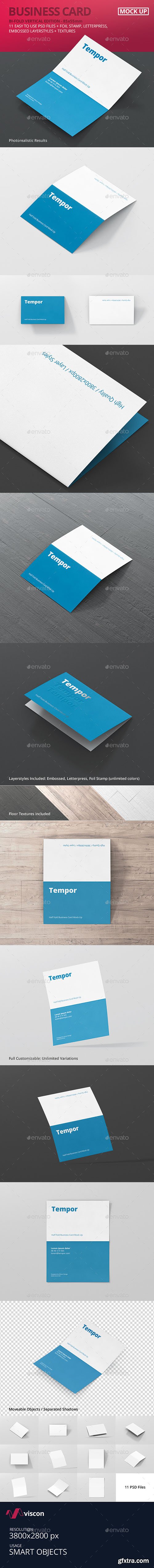 Graphicriver Folded Business Card Mockup 14258414