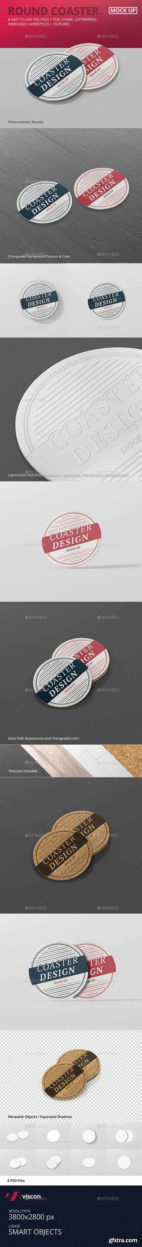 Graphicriver Round Coaster Mock-Up 15474558