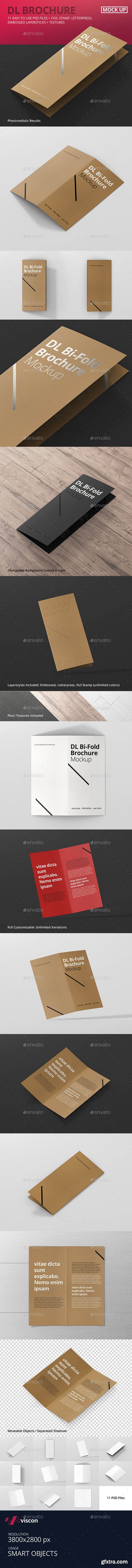 Graphicriver DL Bi-Fold Brochure Mock-Up 13753023