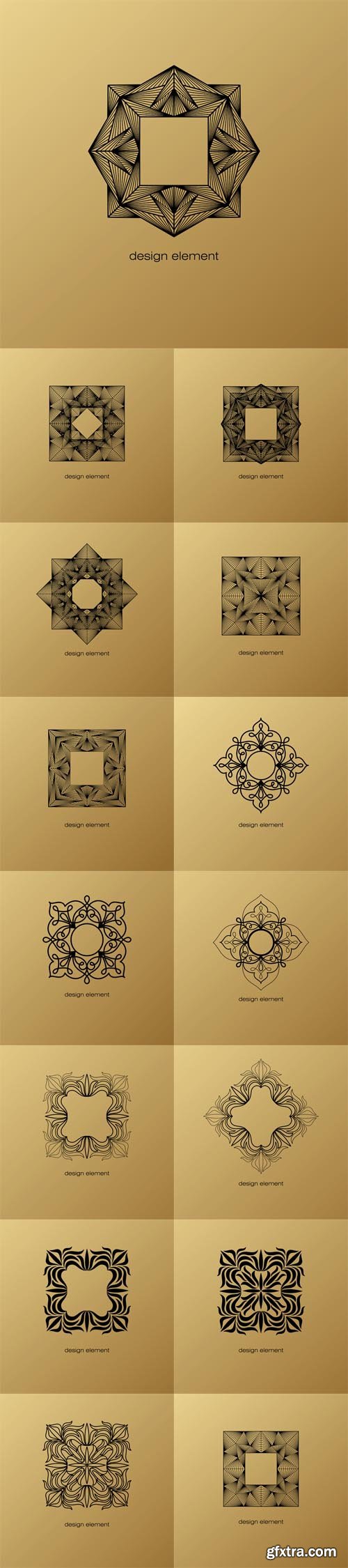 Vector Set - Art Deco Frames to Create a Logo