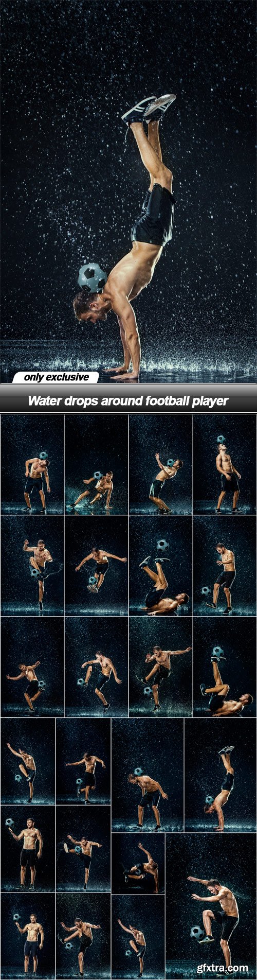 Water drops around football player - 23 UHQ JPEG