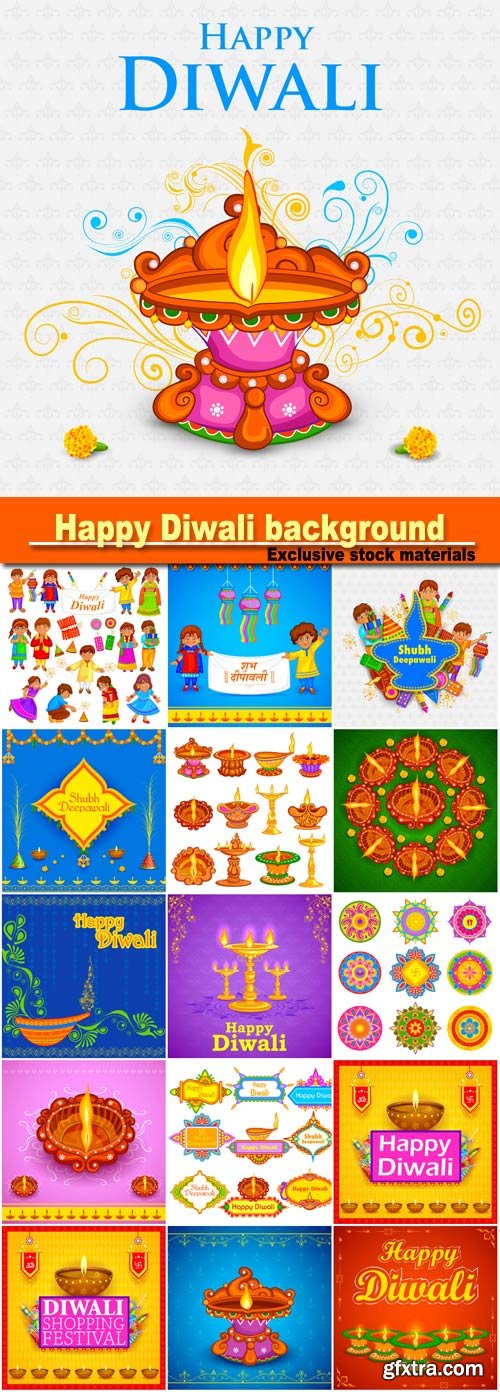 Easy to edit vector illustration of decorated diya for Happy Diwali holiday background