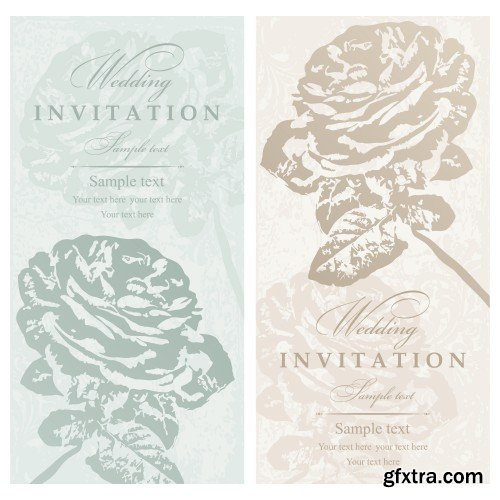 Vintage vector invitation with patterns