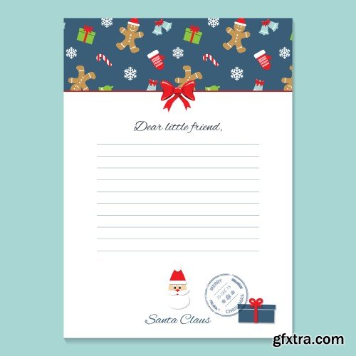 Cute Christmas and New Year card templates set with glitter