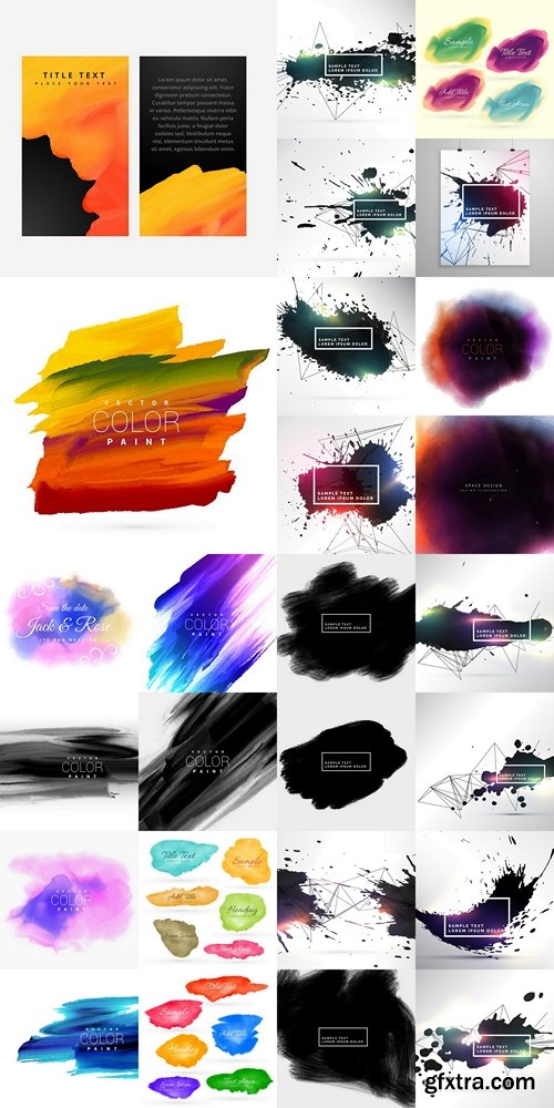 Abstract colorful ink grunge background