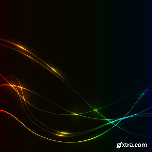 Seamless abstract background from gold Laser beams, colorful spectrum hexagons outlines, laser rays