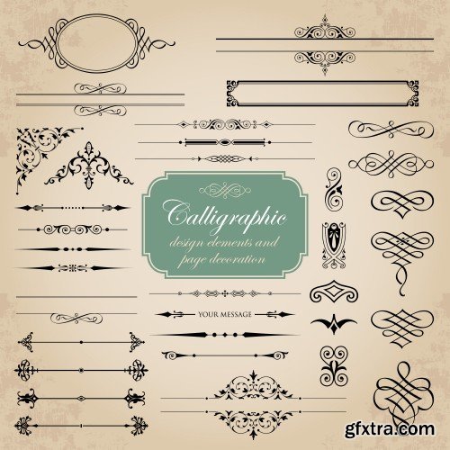 Beautiful collection of frames, decorative elements in antique style