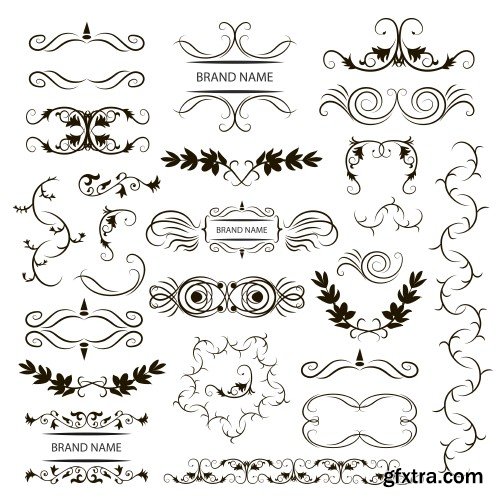 Beautiful collection of frames, decorative elements in antique style