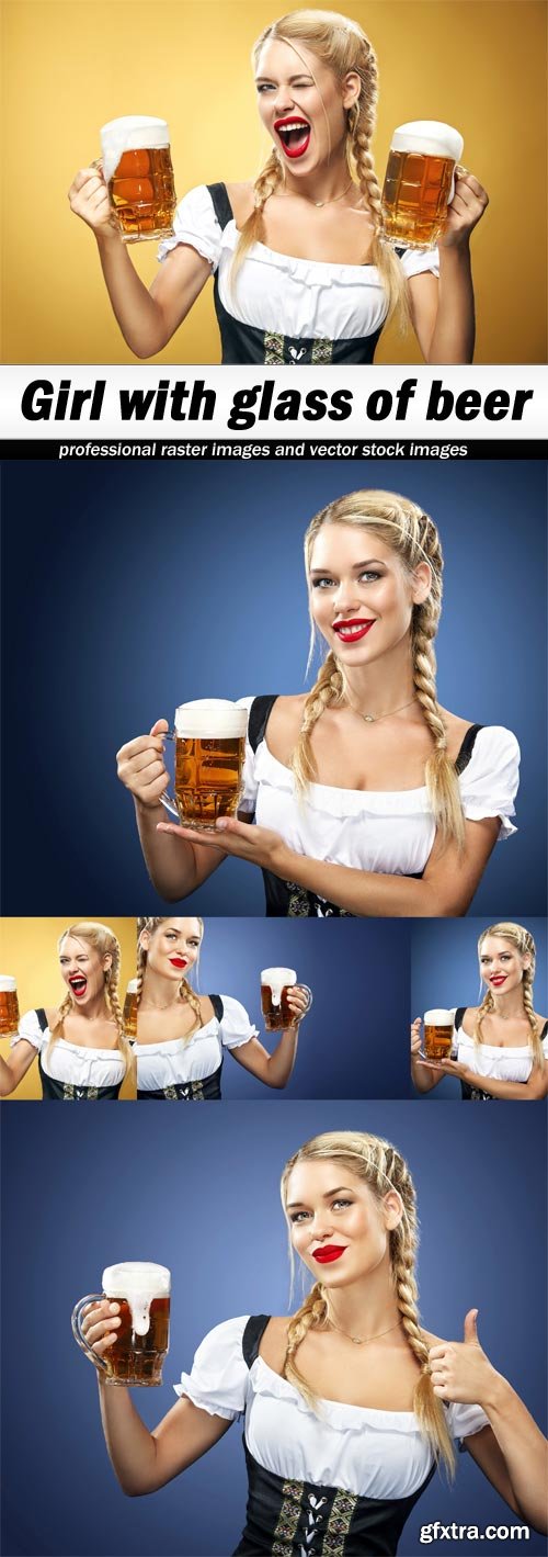 Girl with glass of beer - 5 UHQ JPEG