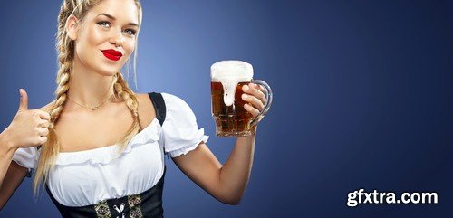 Girl with glass of beer - 5 UHQ JPEG