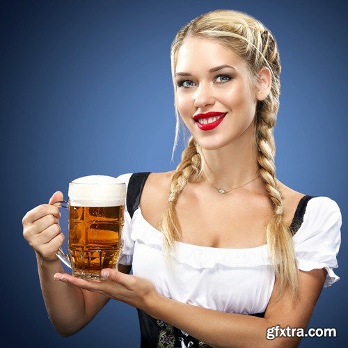 Girl with glass of beer - 5 UHQ JPEG