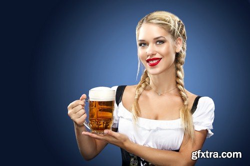 Girl with glass of beer - 5 UHQ JPEG