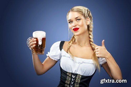 Girl with glass of beer - 5 UHQ JPEG