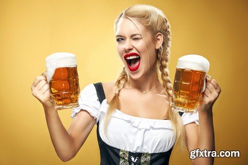 Girl with glass of beer - 5 UHQ JPEG