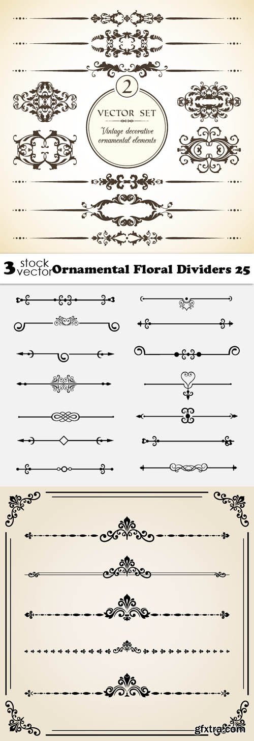 Vectors - Ornamental Floral Dividers 25