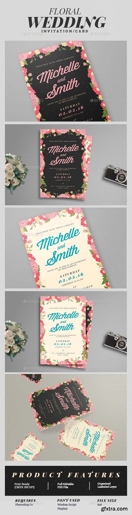 GR - Floral Wedding Invitation 15450990