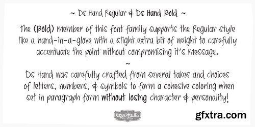 Ds Hand Font Family - 2 Fonts