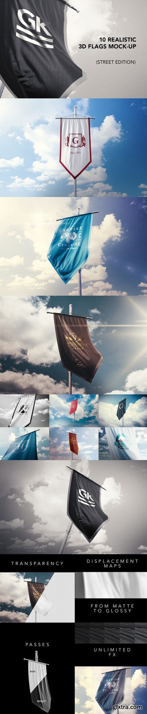 CM - 10 Realistic 3D Flags Mock-Up v2 914932