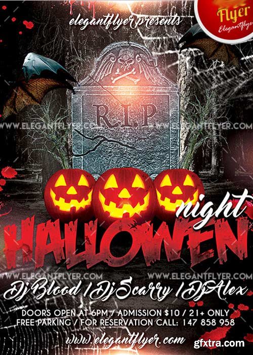 Halloween Night V19 Flyer PSD Template + Facebook Cover