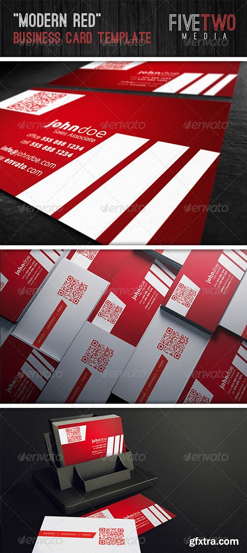 Graphicriver Modern Red Business Card 6662892