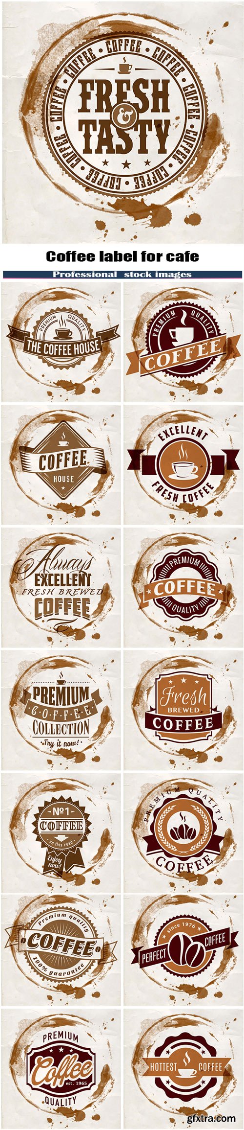Coffee label for cafe