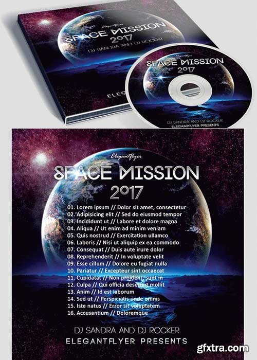 Space Mission Premium CD&DVD cover PSD Template