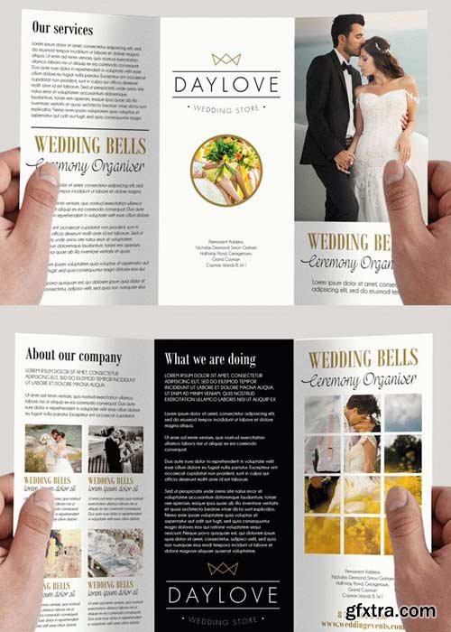 Wedding V8 Premium Tri-Fold PSD Brochure Template