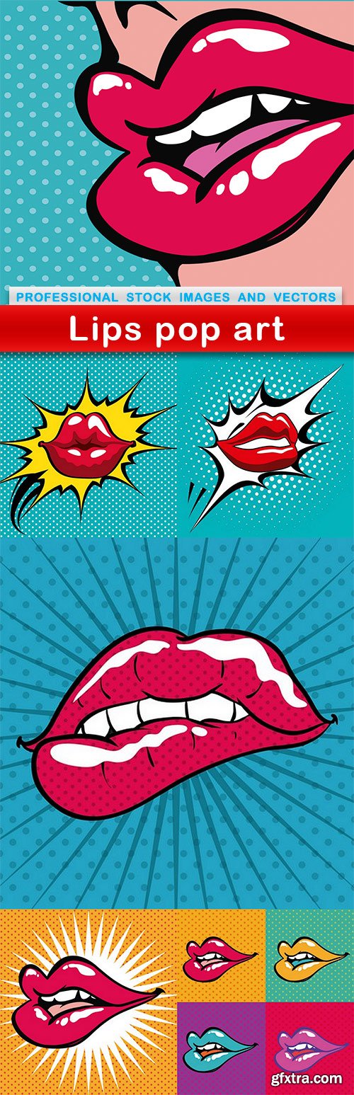 Lips pop art - 6 EPS