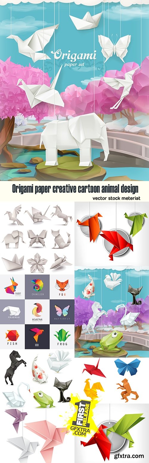 Origami paper creative cartoon animal design