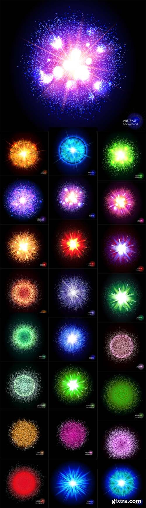 Vector Set - Dust and Supernova Explosions. Bright Cosmic Background