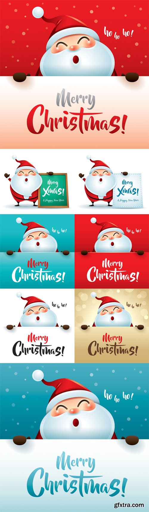 Vector Set - Santa Claus with Message Board