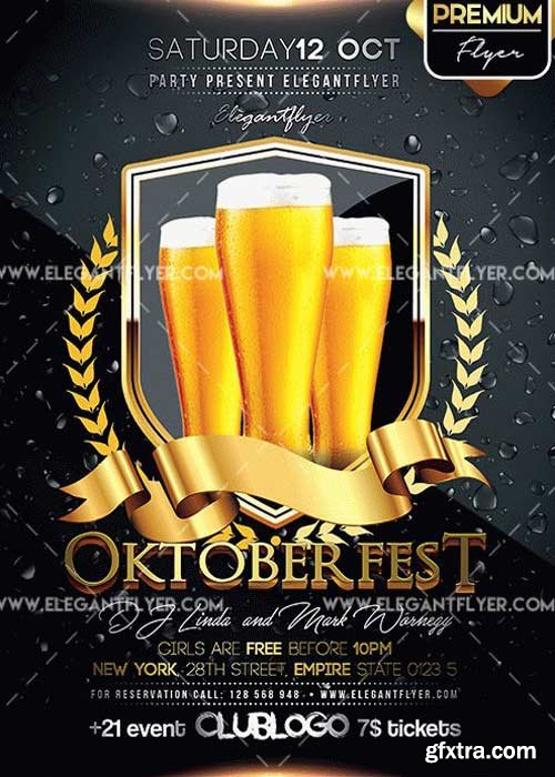 Oktoberfest Event V3 Flyer PSD Template + Facebook Cover