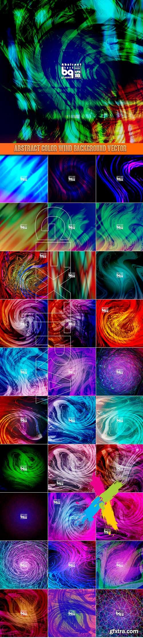 Abstract color wind background vector