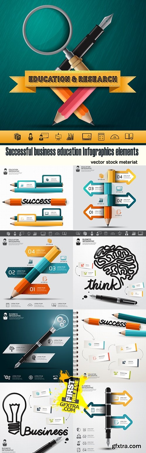 Successful business education Infographics elements