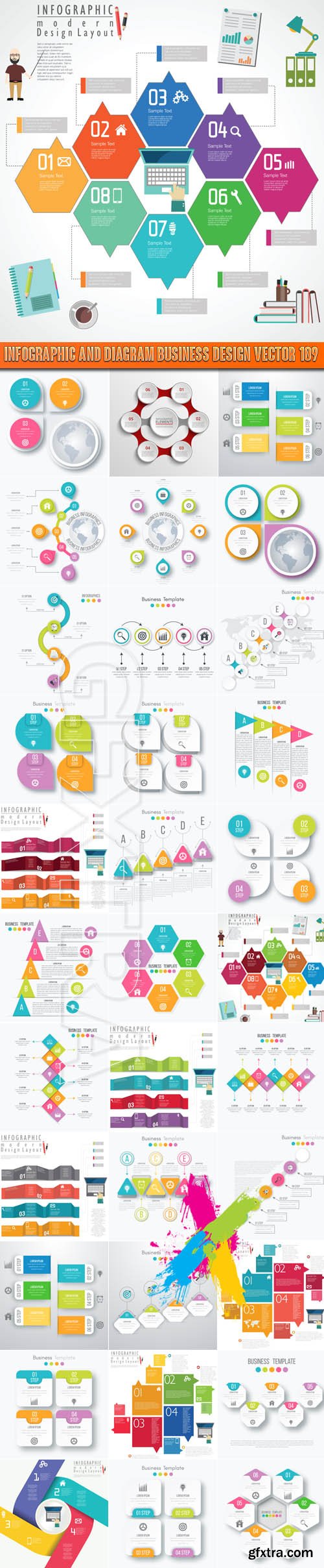 Infographic and diagram business design vector 109