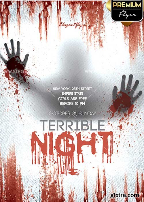 Terrible Night V4 Flyer PSD Template + Facebook Cover