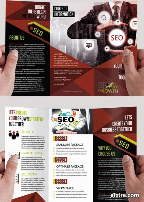 SEO Premium Tri-Fold PSD Brochure Template