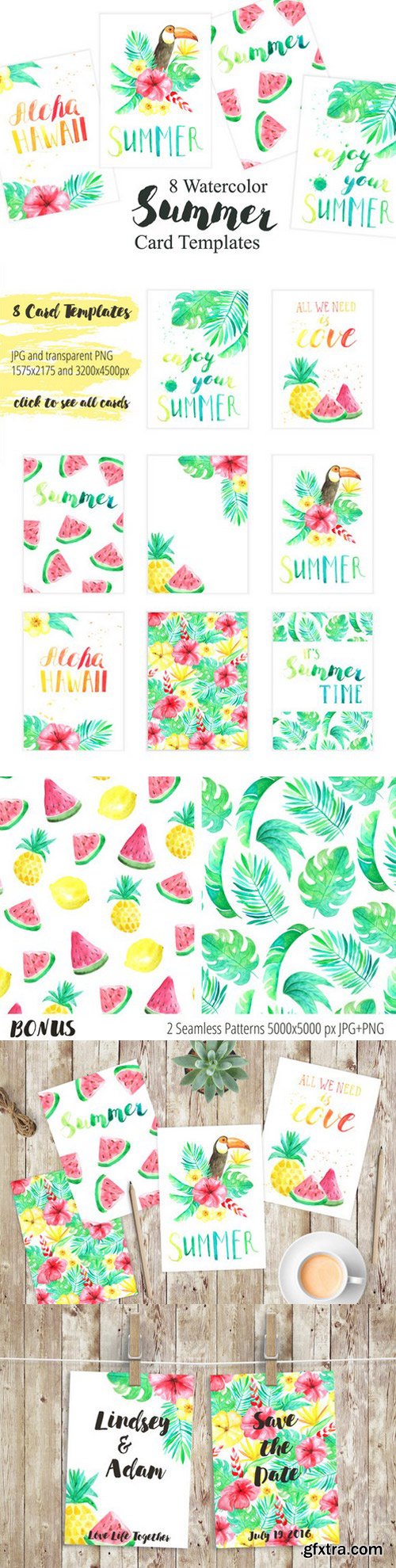 CM - Tropical Card Templates Set 749755