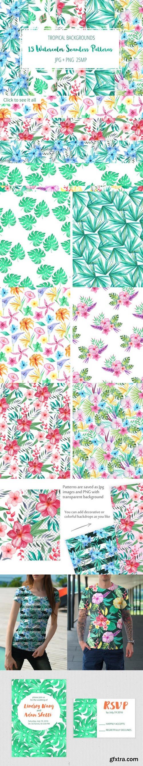 CM - Tropical Floral Seamless Patterns 738012