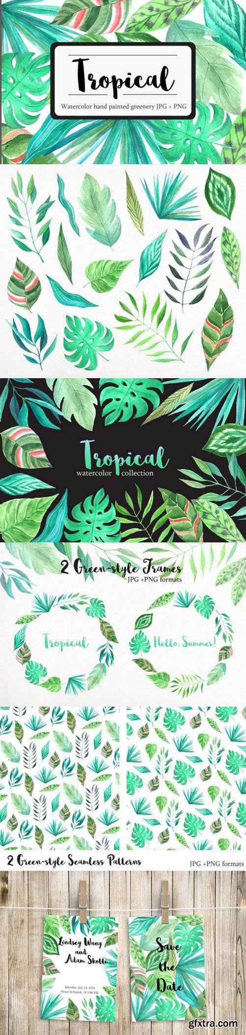 CM - Tropical Watercolor Greenery Set 700407